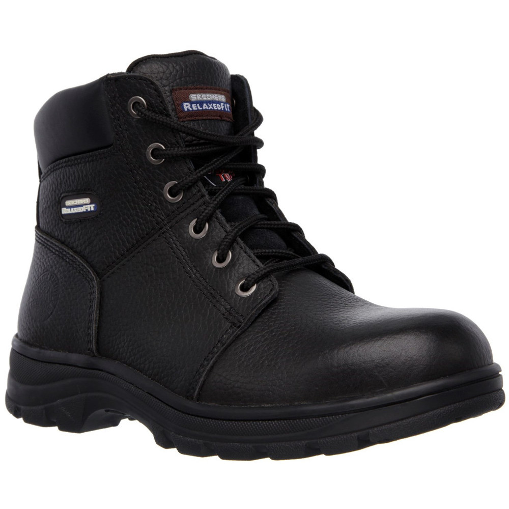 Skechers Mens Workshire Wide Leather Steel Toe Boots Uk Size 7 (eu 41)