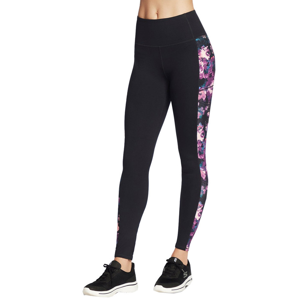 Skechers Womens Gowalk Linear High Waisted Floral Leggings Extra Large