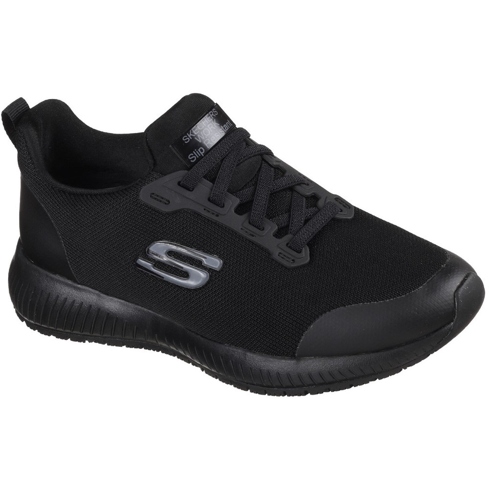 Skechers Womens Squad Slip Resistant Lace Up Safety Trainers Uk Size 2 (eu 35)