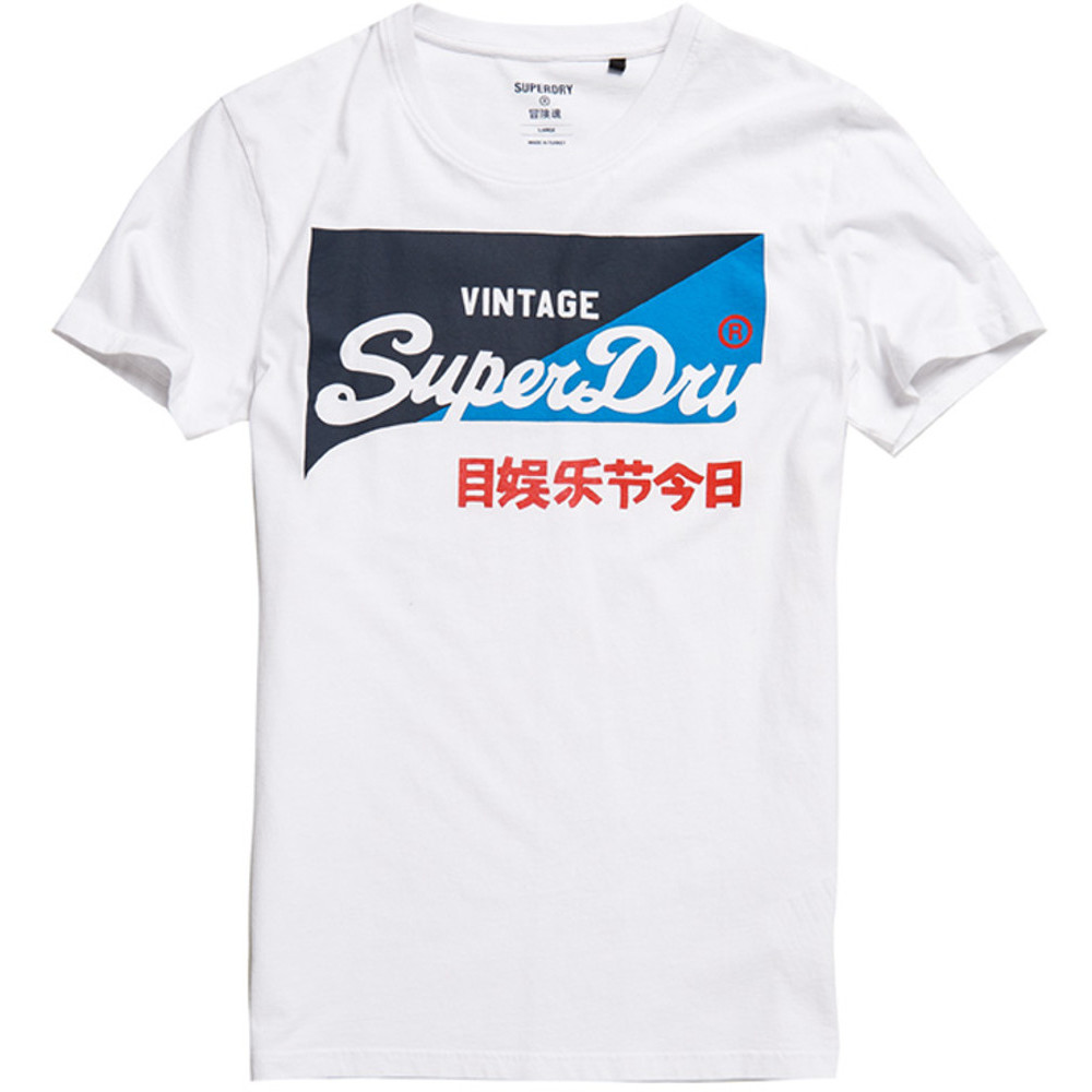 Superdry Mens Vintage Logo Organic Cotton Primary T Shirt Extra Small- Chest 34 (86cm)