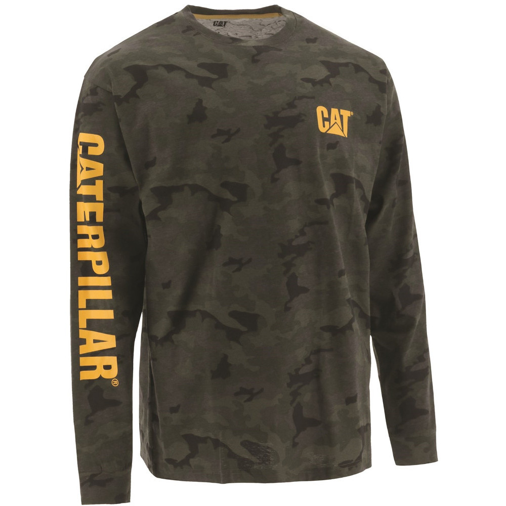 Caterpillar Mens Trademark Banner Long Sleeve T Shirt 3xl - Chest 54 - 57 (135 - 140cm)