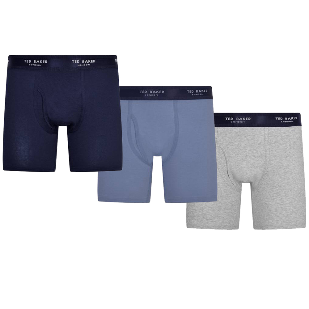 Ted Baker Mens 3 Pack Breathable Cotton Boxer Shorts Extra Large- Waist 40-42  (102-107cm)