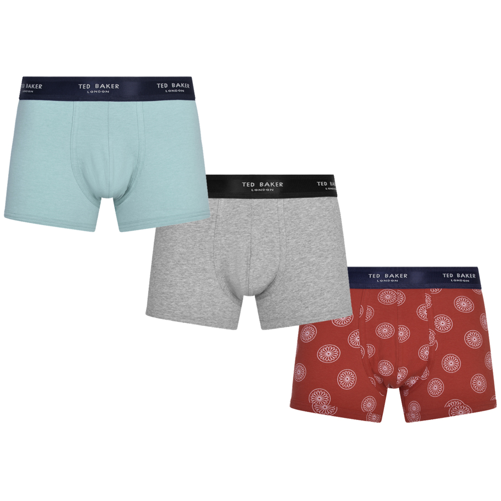 Ted Baker Mens 3 Pack Breathable Cotton Fashion Boxer Shorts Extra Large- Waist 40-42  (102-107cm)