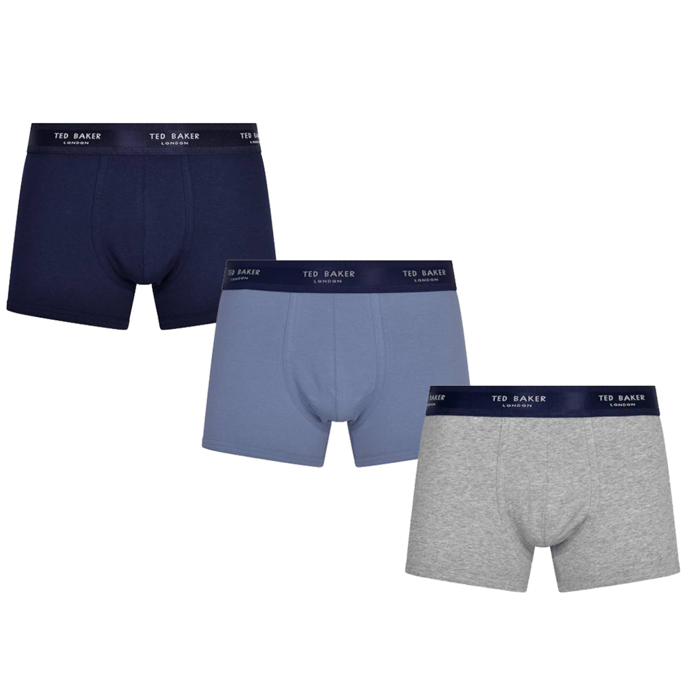 Ted Baker Mens 3 Pack Solid Colour Cotton Boxer Shorts Medium- Waist 32-34  (82-87cm)