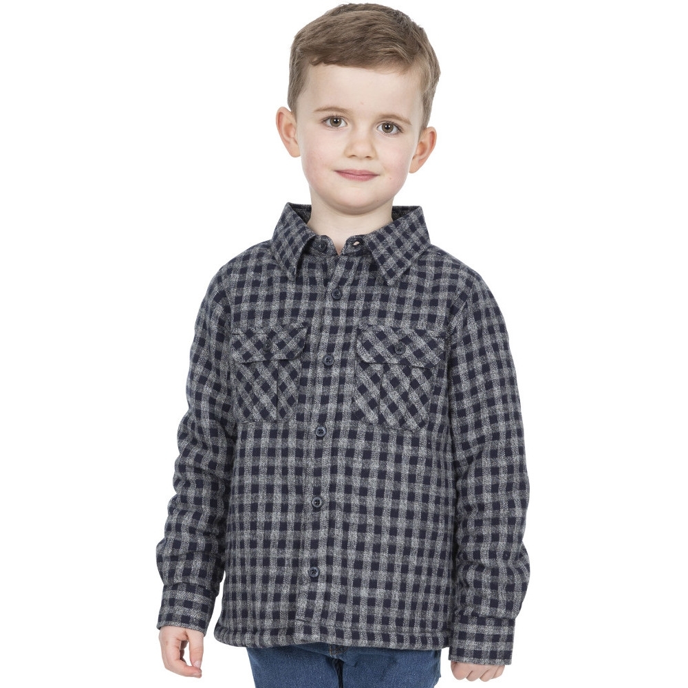 Trespass Boys Average Knitted Cotton Lined Long Sleeve Shirt 11-12 Years- Chest 31 (79cm)