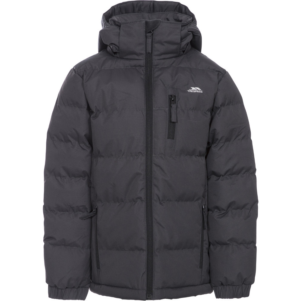 Trespass Boys Tuff Warm Thick Padded Winter Jacket Black 7-8 Years- Chest 26 (66cm)