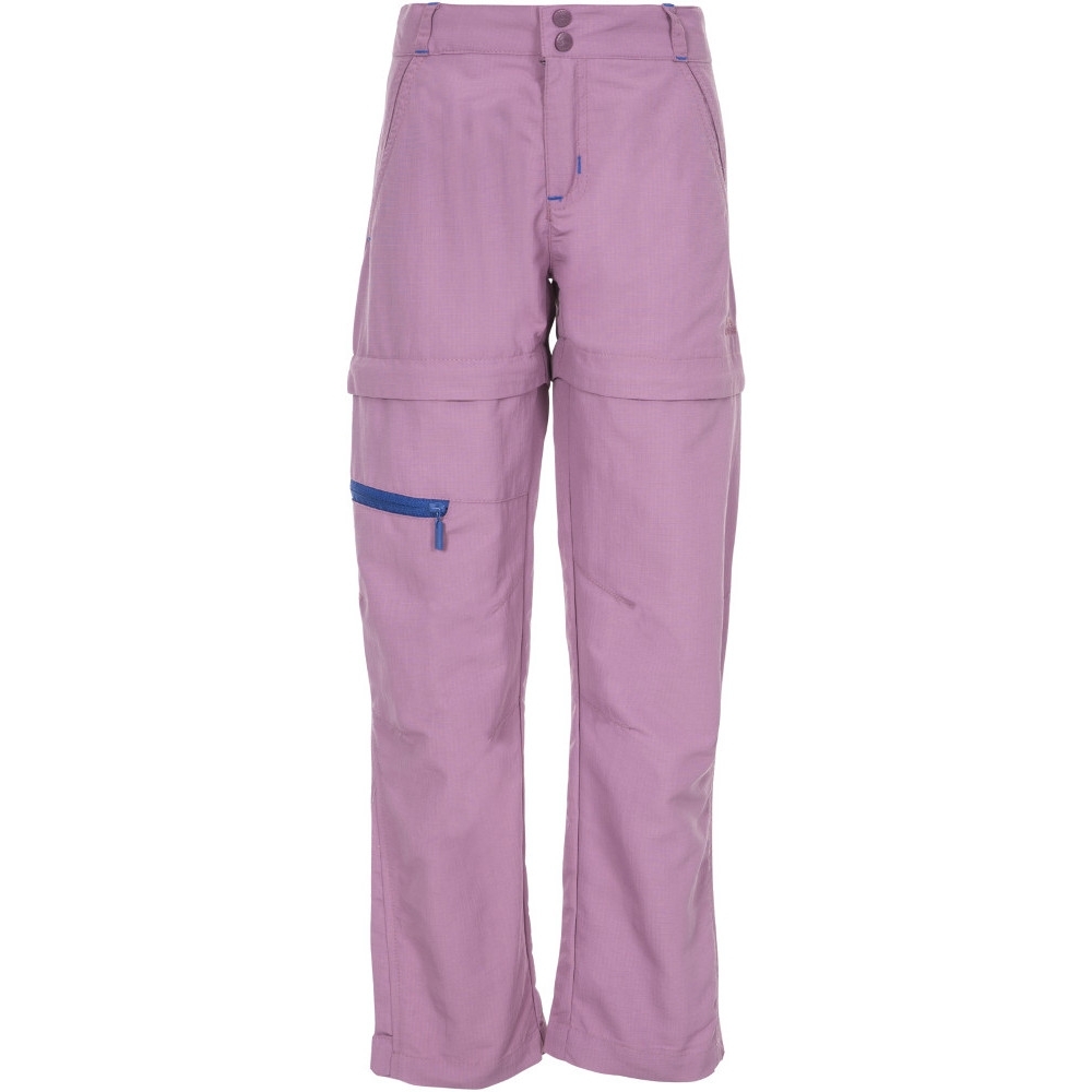 Trespass Girls Defender Adventure Turn Up Zip Off Trousers 5-6 -waist 22 (waist 56cm)