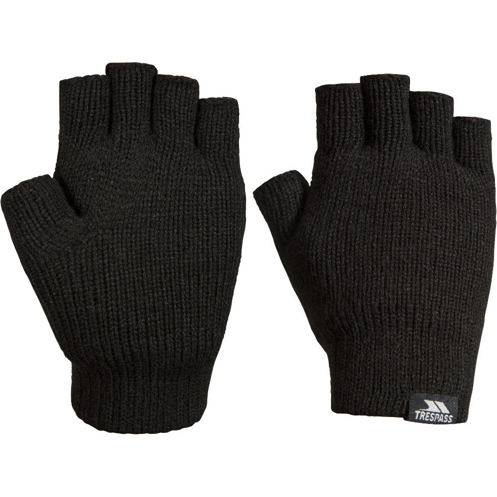 Trespass Mens Dita Sherpa Lined Knitted Fingerless Gloves Large