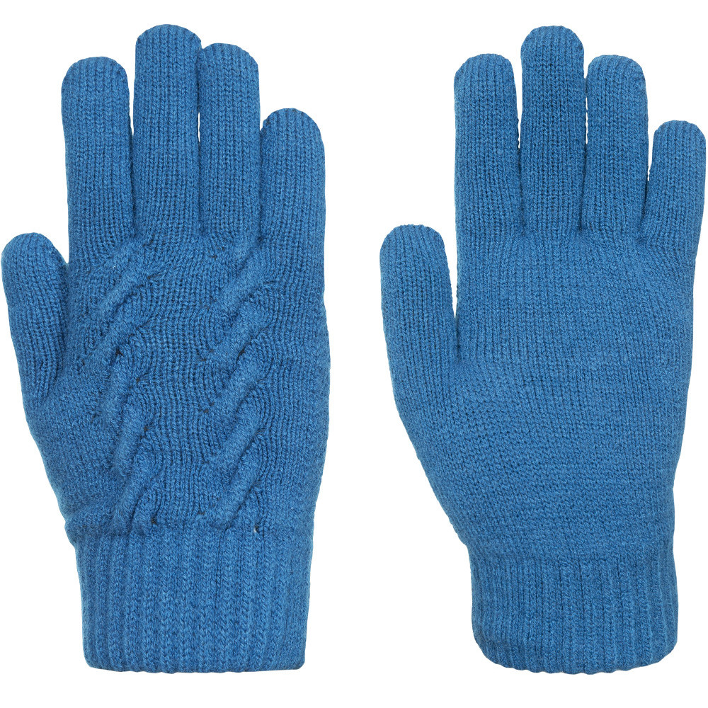 Trespass Womens Ottilie Knitted Ribbed Cuffs Winter Gloves Large