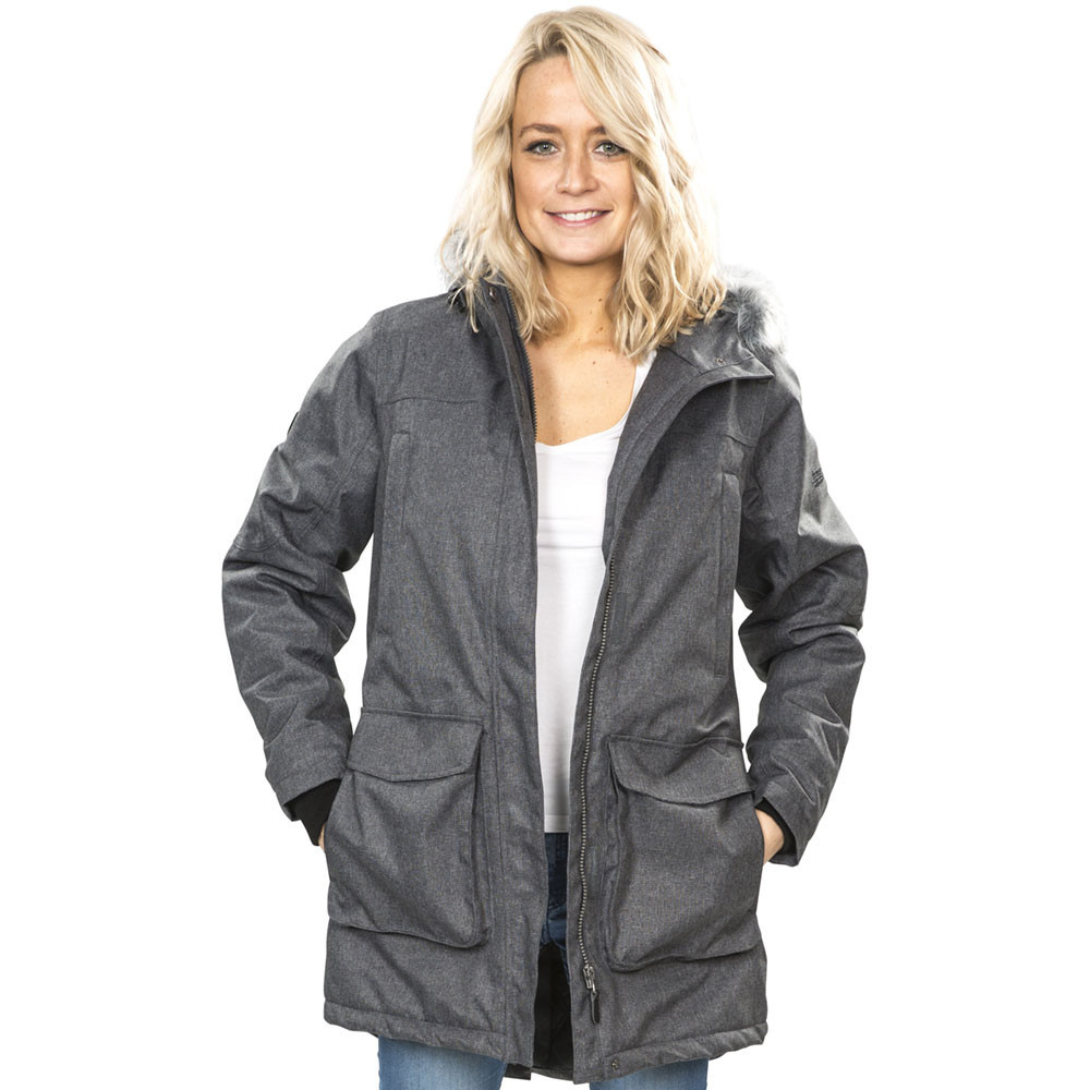 Trespass Womens Thundery Tp75 Fleece Lined Warm Parka Jacket L/14- Bust 38  (96.5cm)