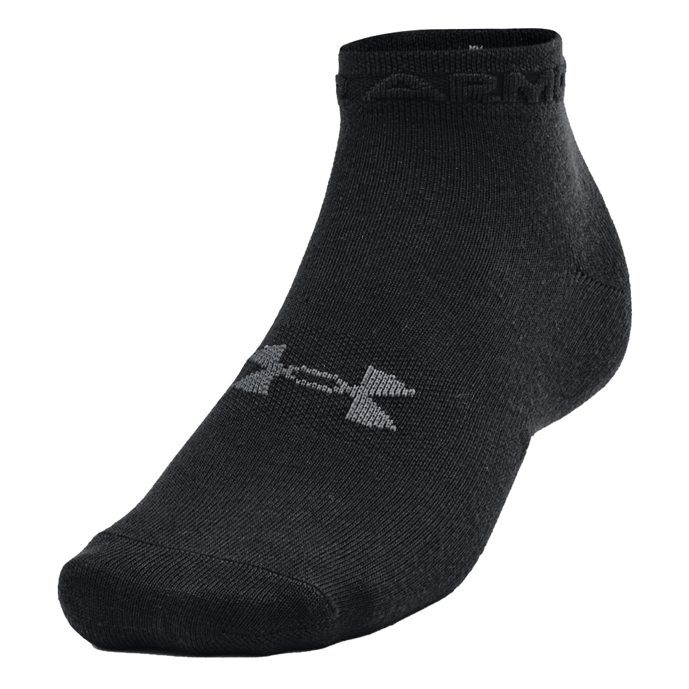 Under Armour Mens Essential Low Cut Lightweight 3 Pack Socks Small