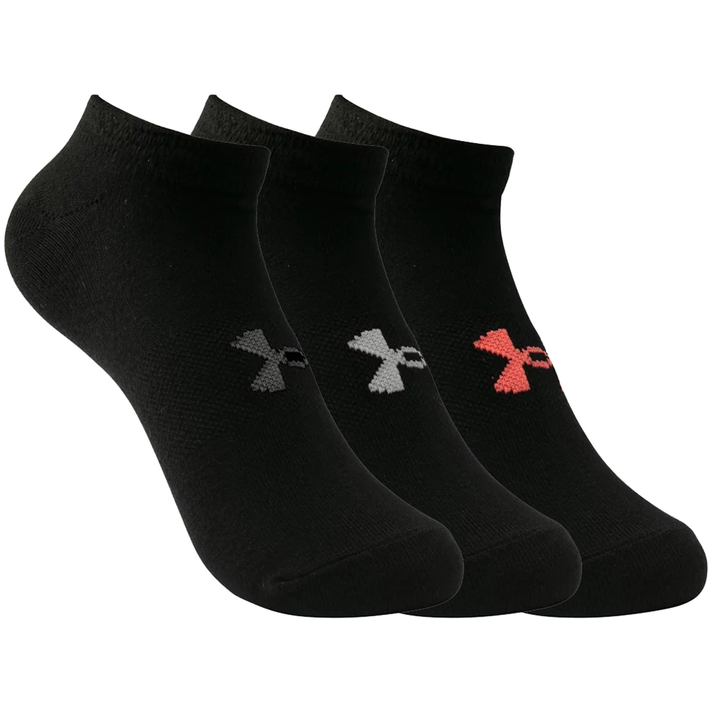 Under Armour Womens Ua Essential Ns Wicking 3 Pack Socks Small- Uk 2.5-3.5