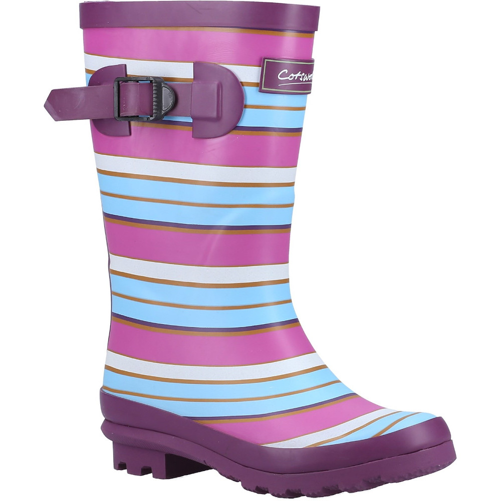 Cotswold Girls Stripe Waterproof Wellington Boots Uk Size 10 (eu 28)