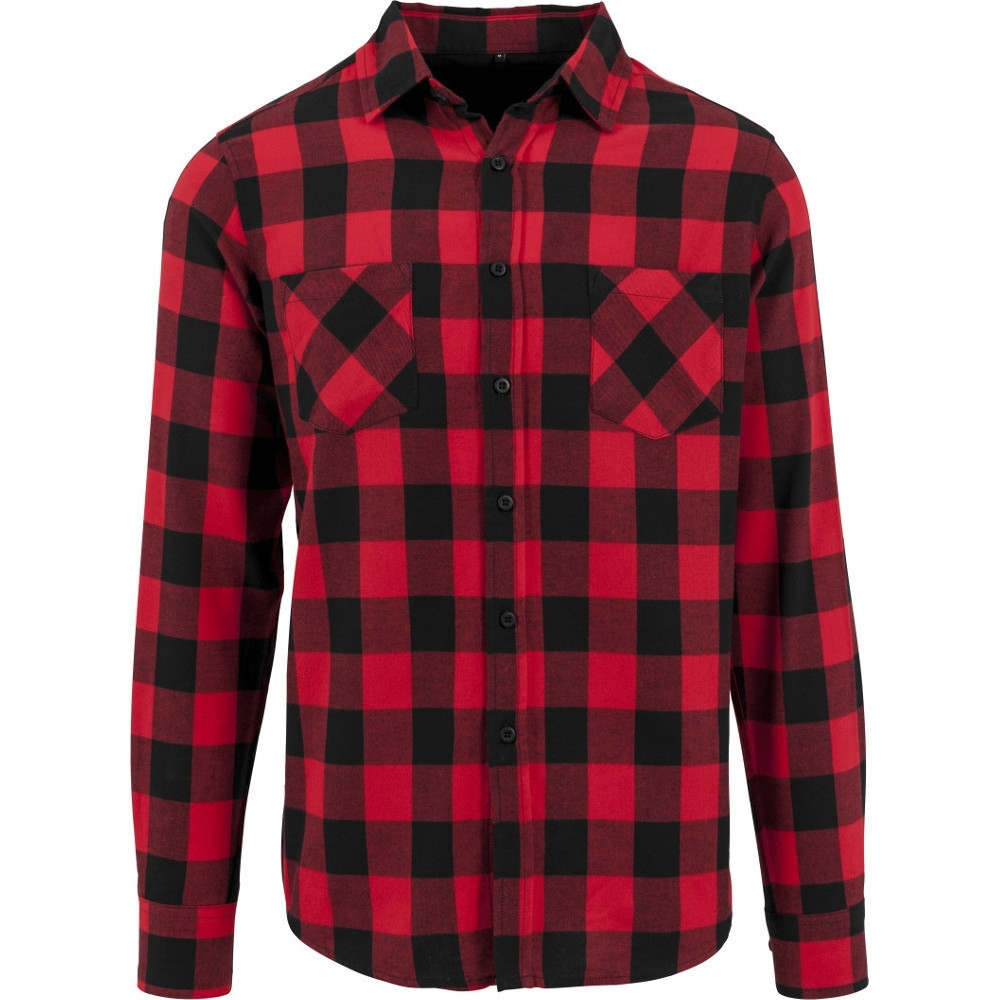 Cotton Addict Mens Checked Flannel Long Sleeve Button Shirt 2xl - Chest 50 (127cm)