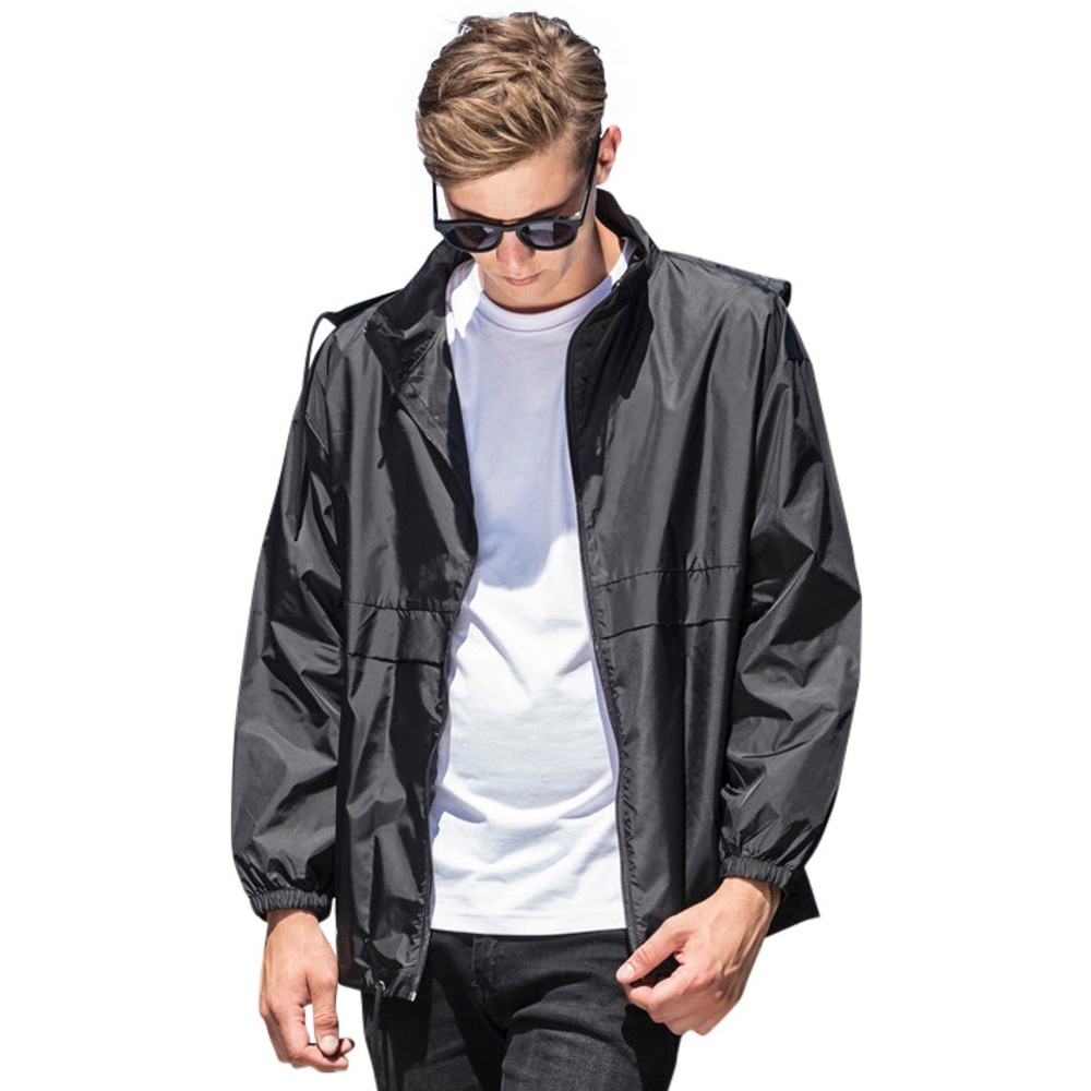 Cotton Addict Mens Nylon Hooded Sports Windbreaker Jacket S - Chest 36 (91.44cm)