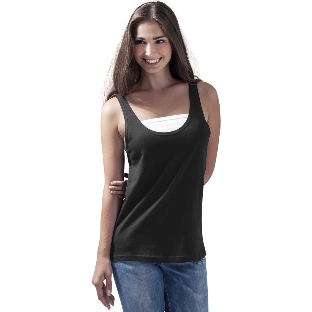 Cotton Addict Womens Lightweight Wide Fit Tank Top Vest Top Xl - Uk Size 16
