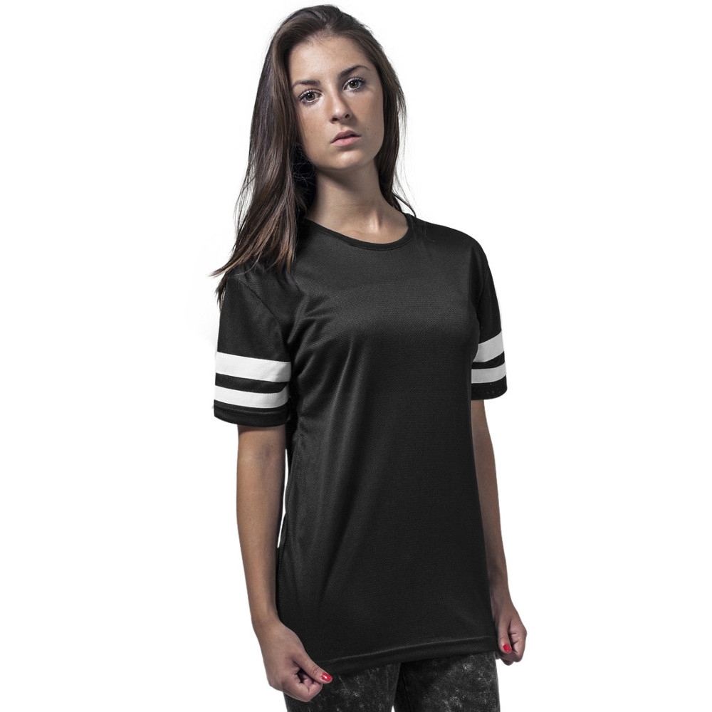 Cotton Addict Womens Mesh Contrast Stripe Sports T Shirt S - Uk Size 10