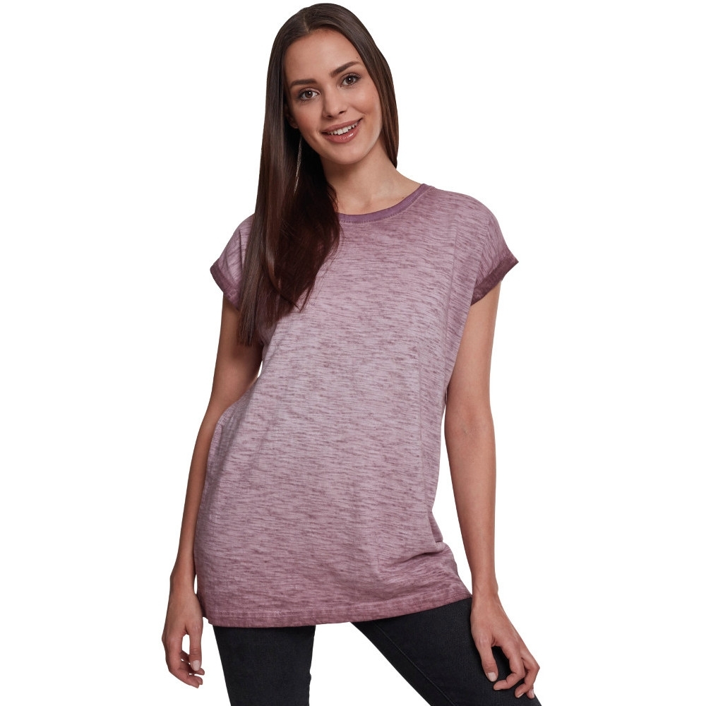 Cotton Addict Womens Spray Dye Short Sleeve Cotton T Shirt L - Uk Size 14