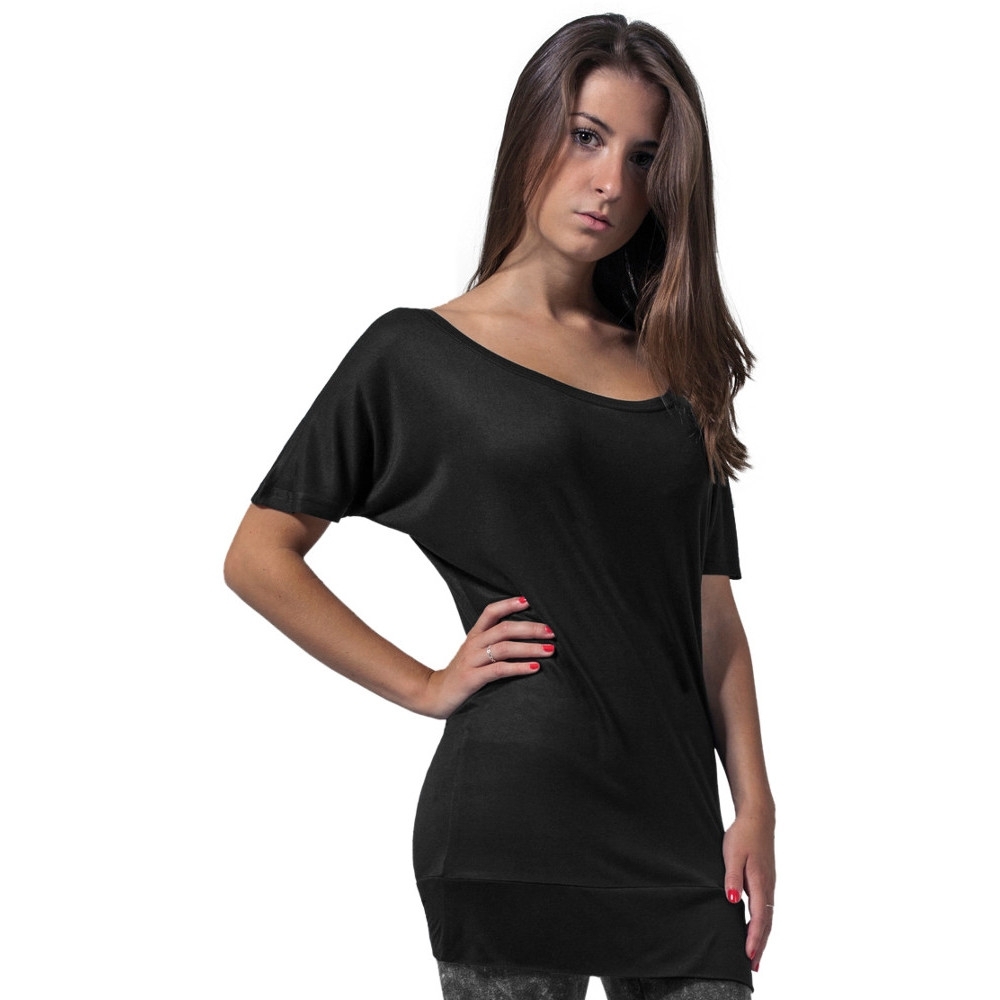 Cotton Addict Womens Viscose Long Short Sleeve T Shirt L - Uk Size 14