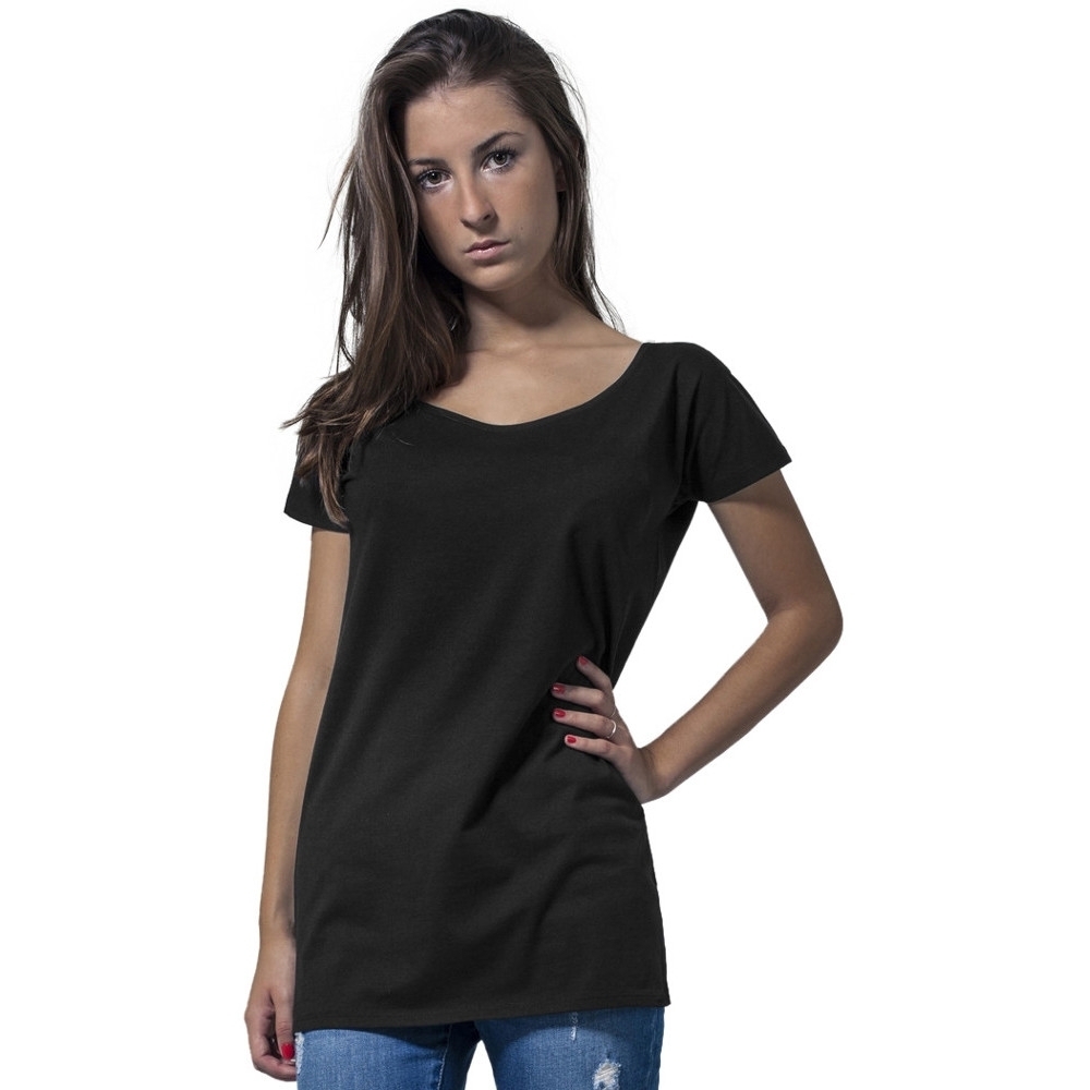 Cotton Addict Womens Wide Neck Cotton Short Sleeve T Shirt L - Uk Size 14