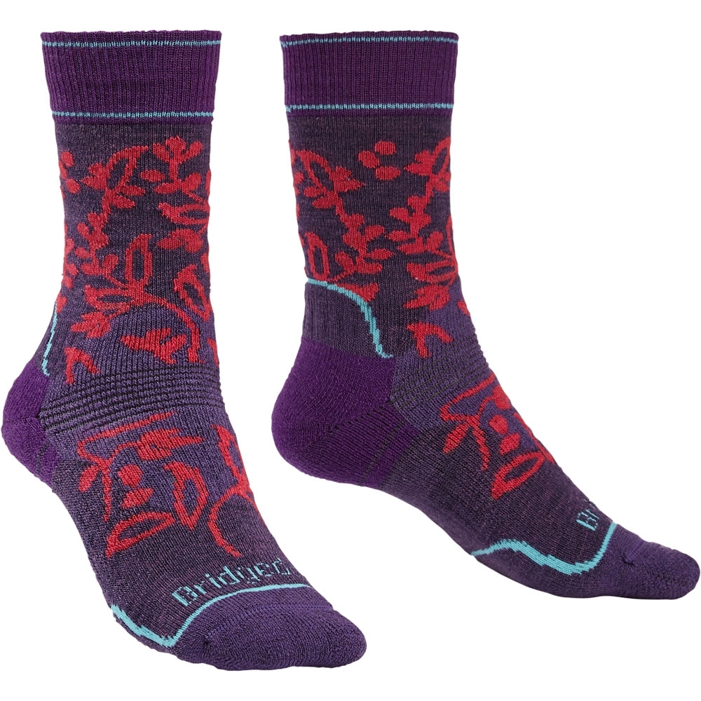 Bridgedale Womens Hike Merino Wool Pattern Walking Socks Large - Uk 7-8.5 (eu 41-43  Us 8.5-10)