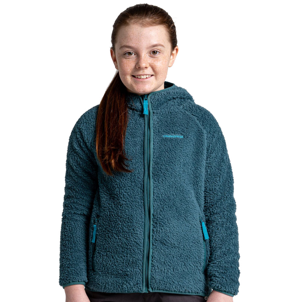 Craghoppers Girls Kaito Hooded Relaxed Fit Fleece Jacket 13 Years - Chest 32.5 (83cm)