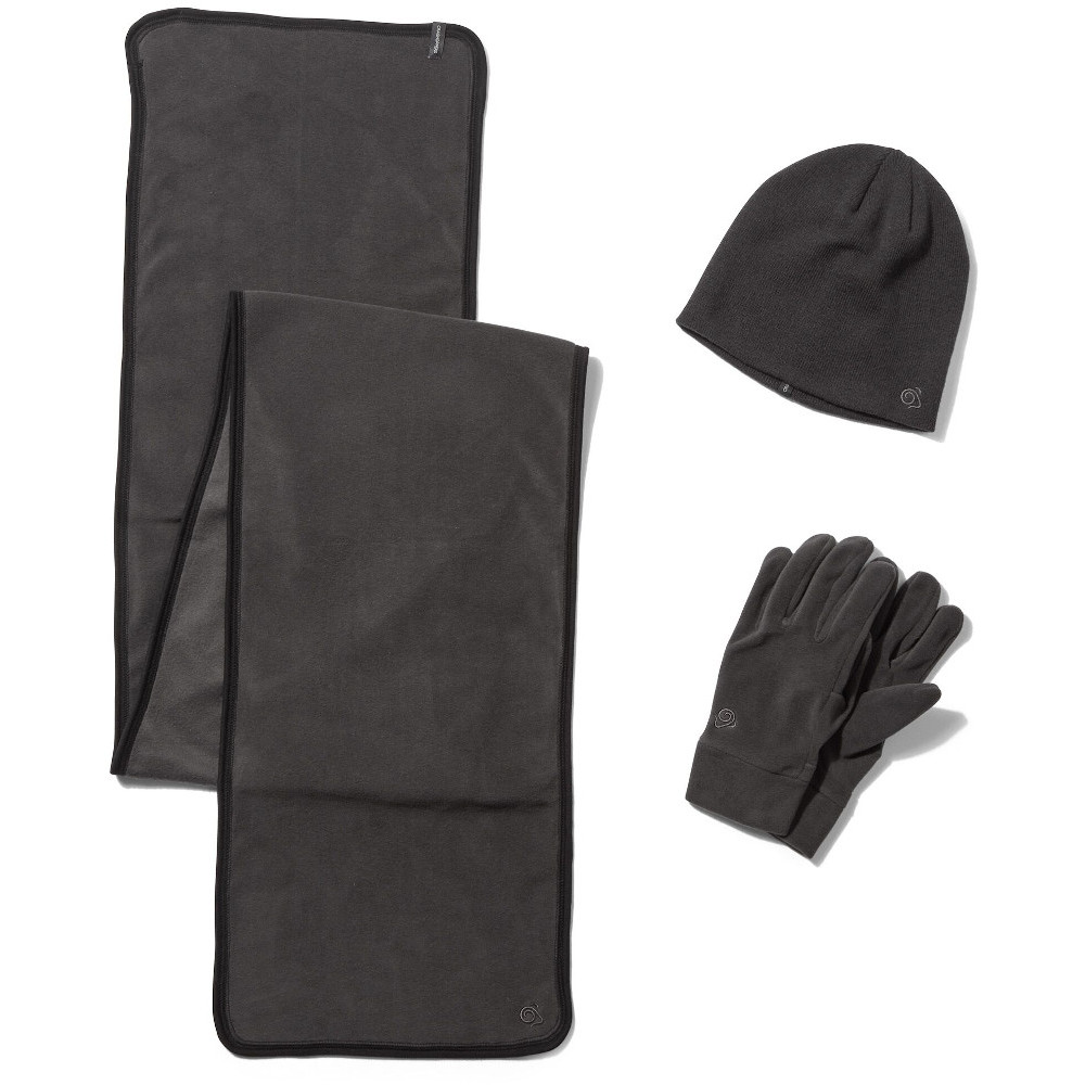 Craghoppers Mens Essentials Ii Fleece Scarf HatandGloves Set Medium / Large - Hand 19-20cm