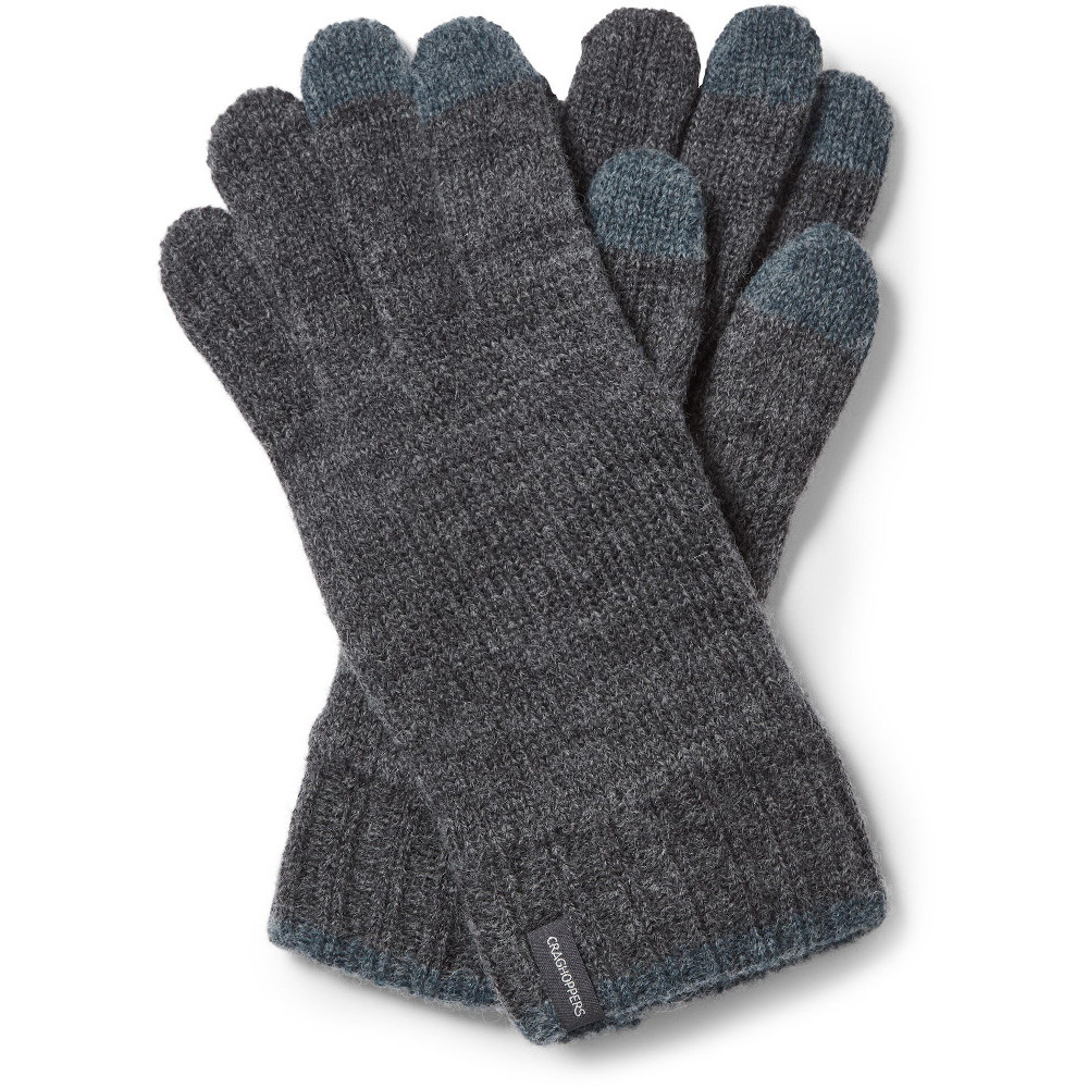 Craghoppers Mens Gallus Insulated Merino Knitted Gloves Medium / Large - Hand 19-20cm