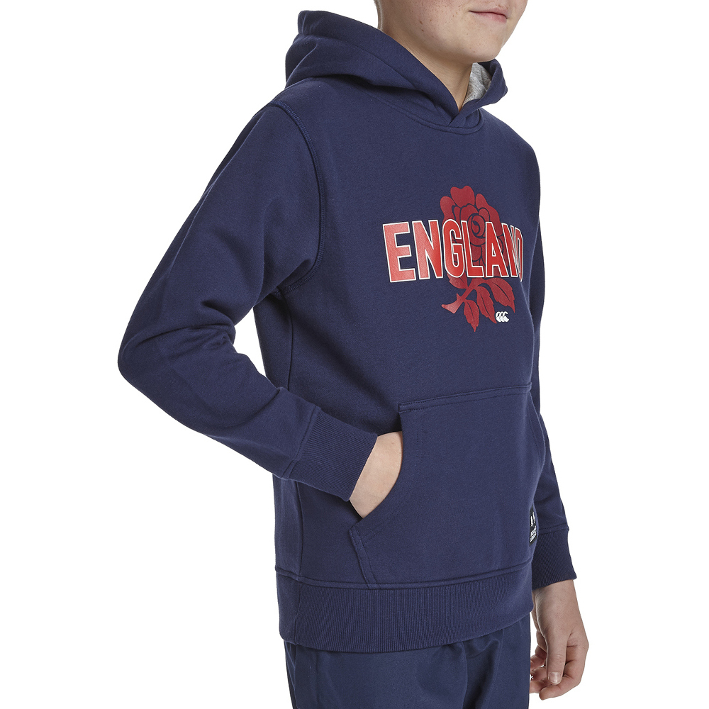 Canterbury Boys England Rose Printed Pull Over Hoodie Top 6 - Chest 23-24 (58.5-61cm)