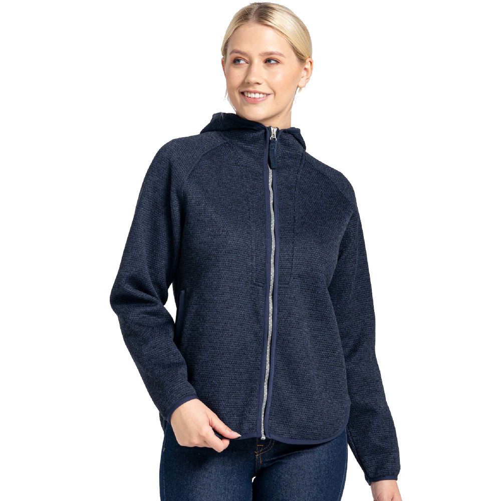 Craghoppers Womens Elena Hooded Full Zip Fleece Jacket 10 - Bust 34 (86cm)