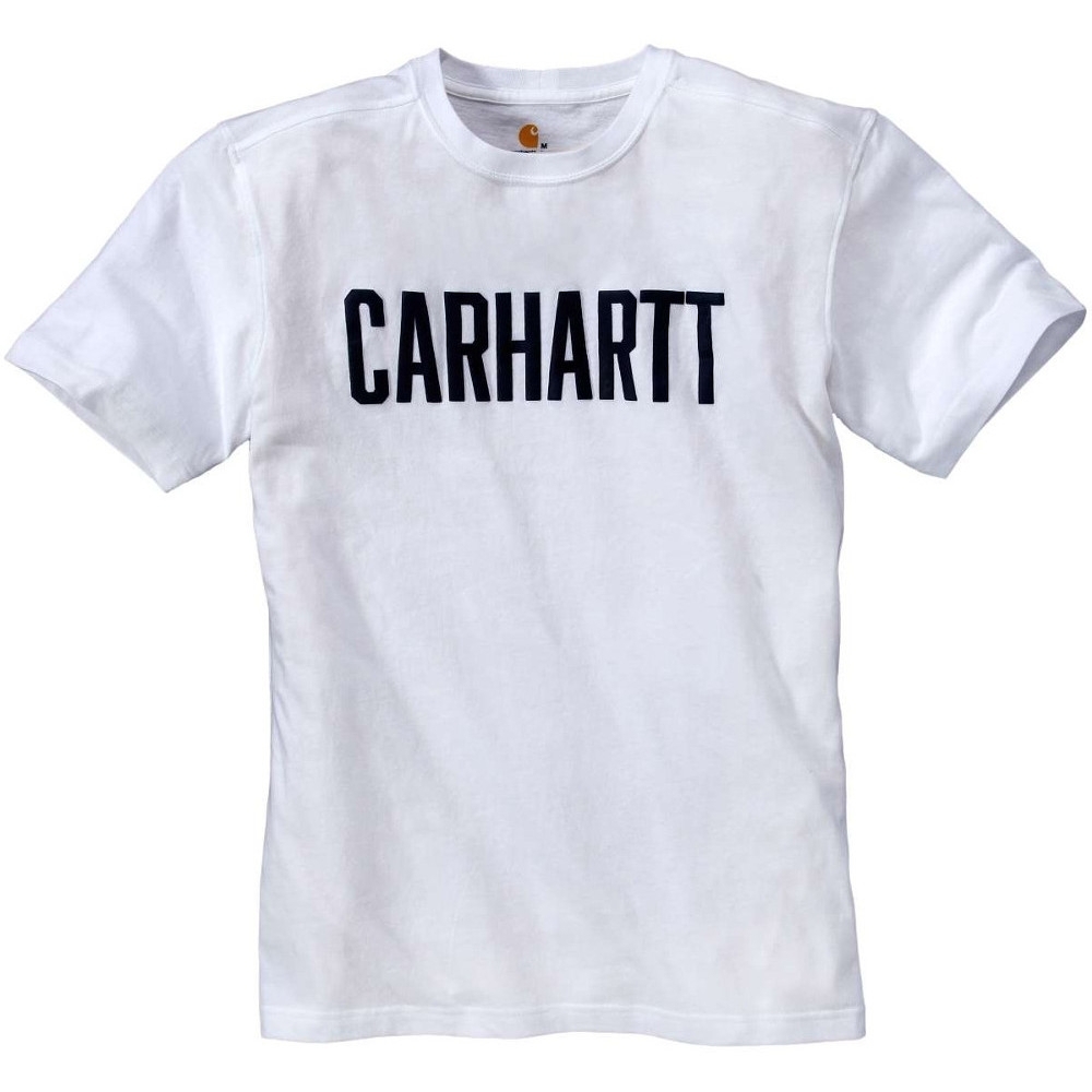 Carhartt Mens Block Logo Short-sleeve Soft Rib Knit Crew Neck T-shirt Xl - Chest 46-48 (117-122cm)