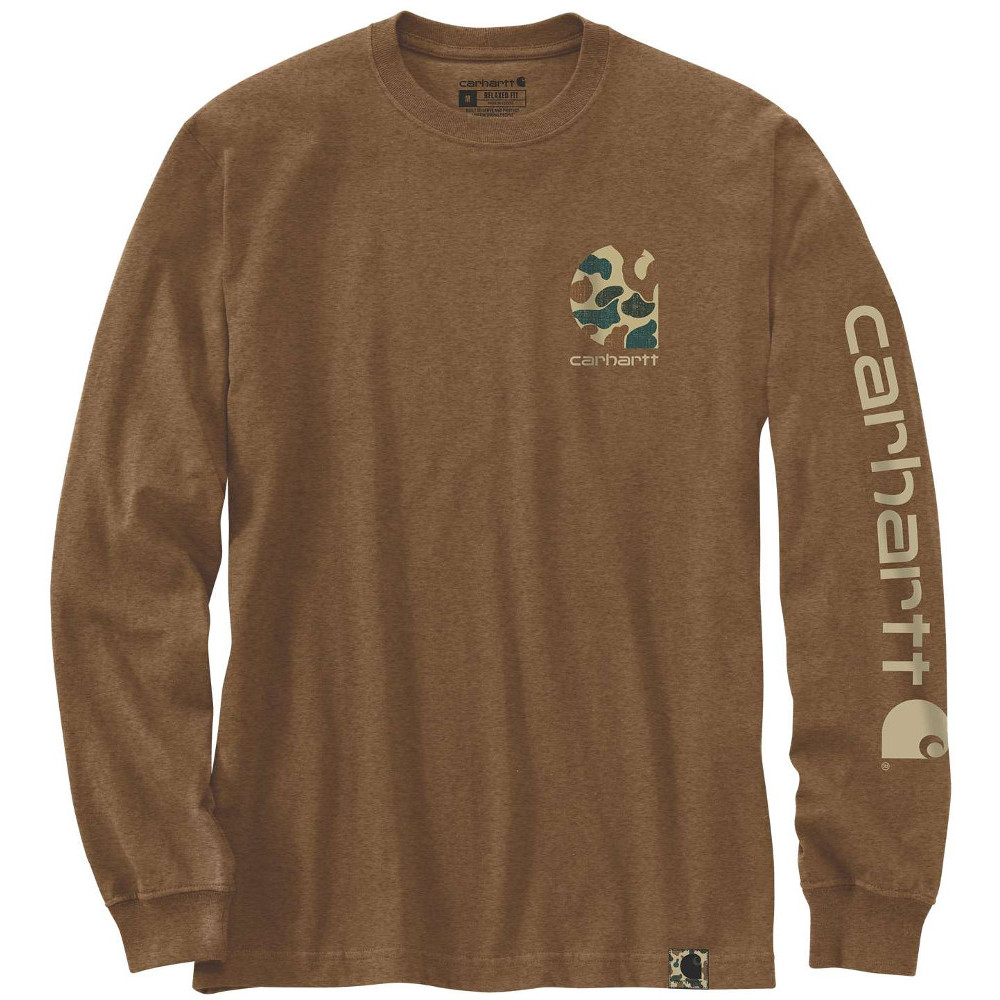 Carhartt Mens Camo Logo Graphic Long Sleeve T Shirt L - Chest 42-44 (107-112cm)