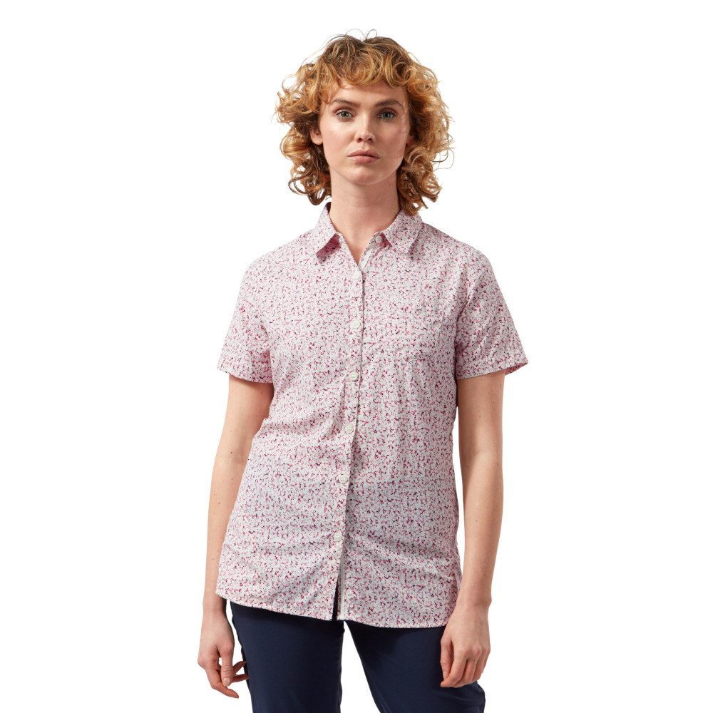 Craghoppers Womens Nosilife Tayma Short Sleeve Walking Shirt 10 - Bust 34 (86cm)