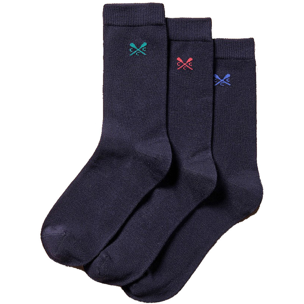 Crew Clothing Mens 3 Pack Plain Breathable Bamboo Socks One Size