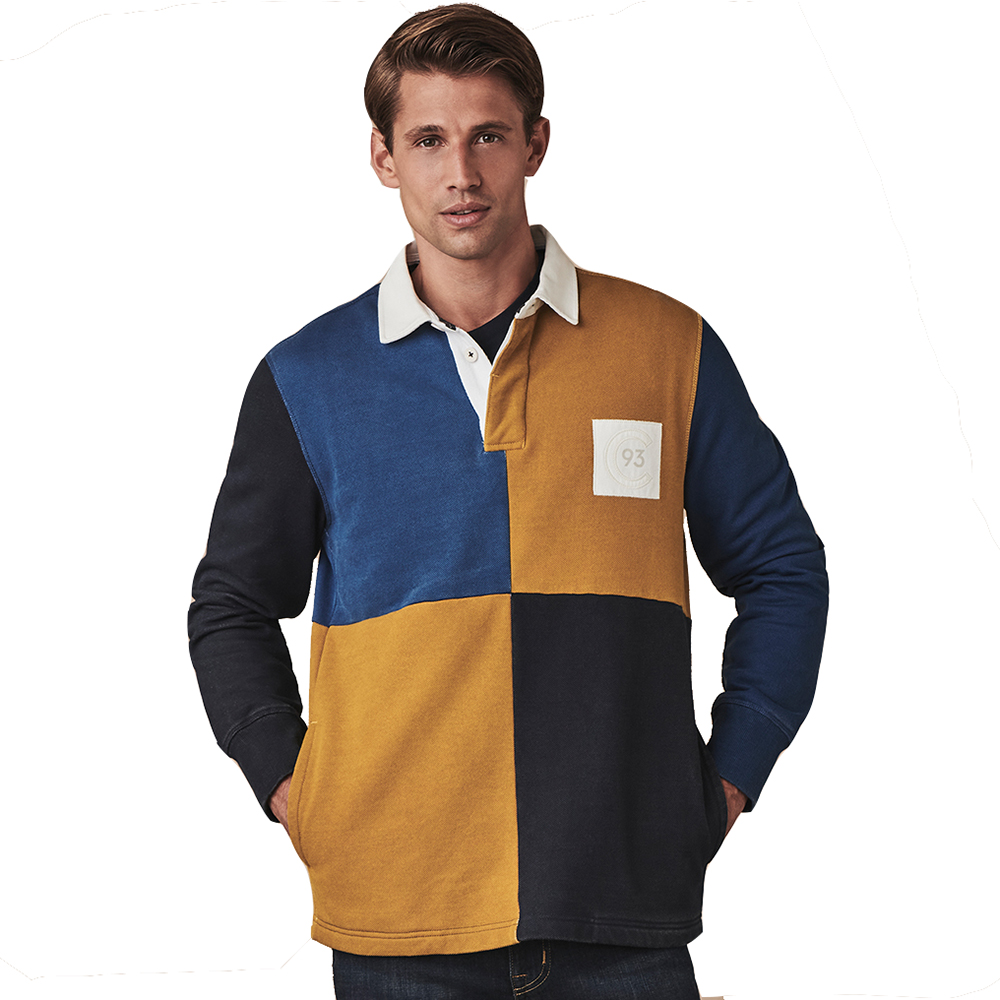 Crew Clothing Mens Colour Block Cotton Rugby Sweatshirt S - Chest 38-39.5