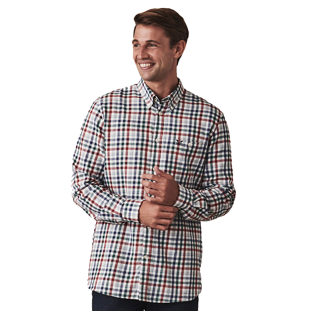 Crew Clothing Mens Long Sleeve Classic Check Flannel Shirt L - Chest 42-43.5