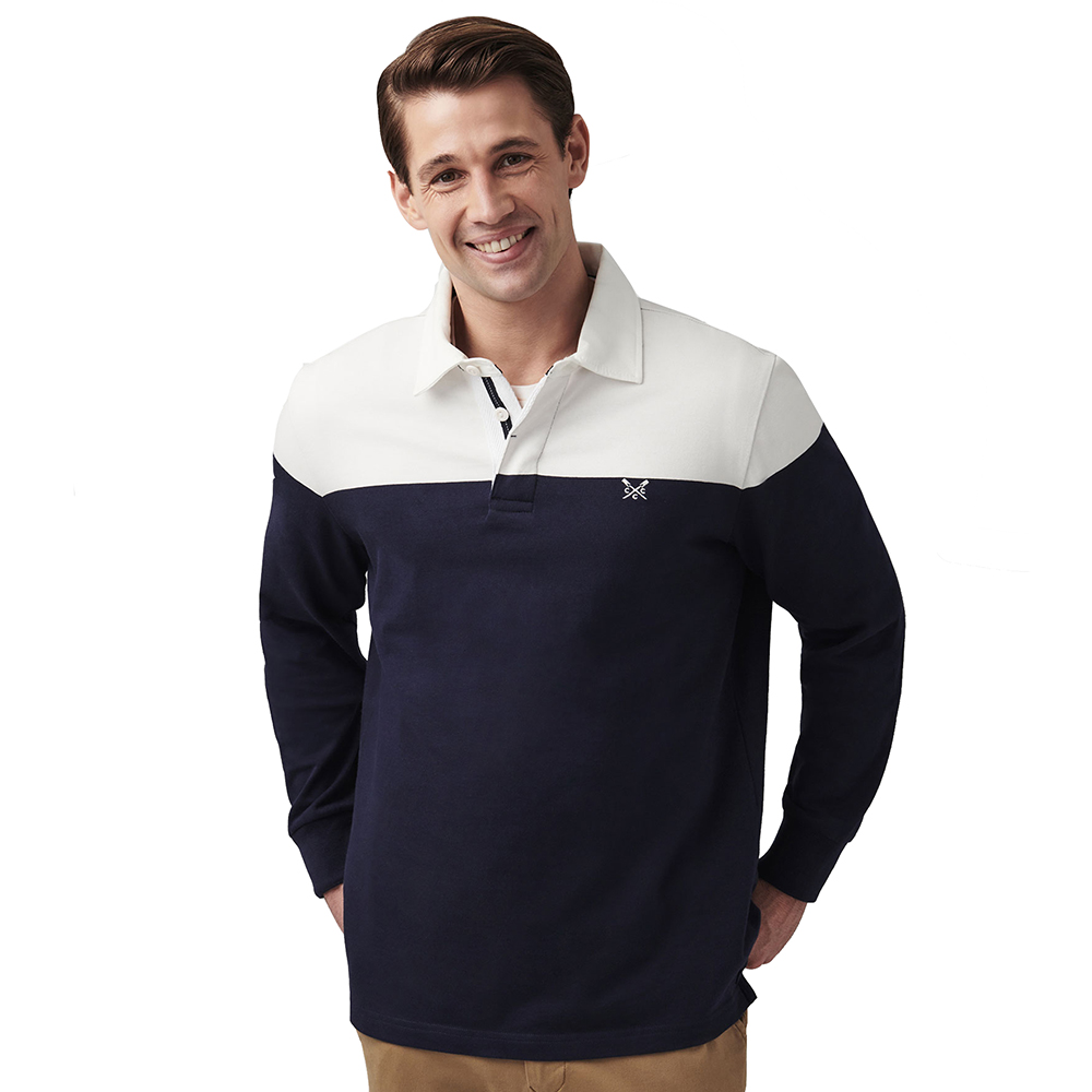 Crew Clothing Mens Shoulder Rugby Colourblock Sweatshirt S - Chest 38-39.5