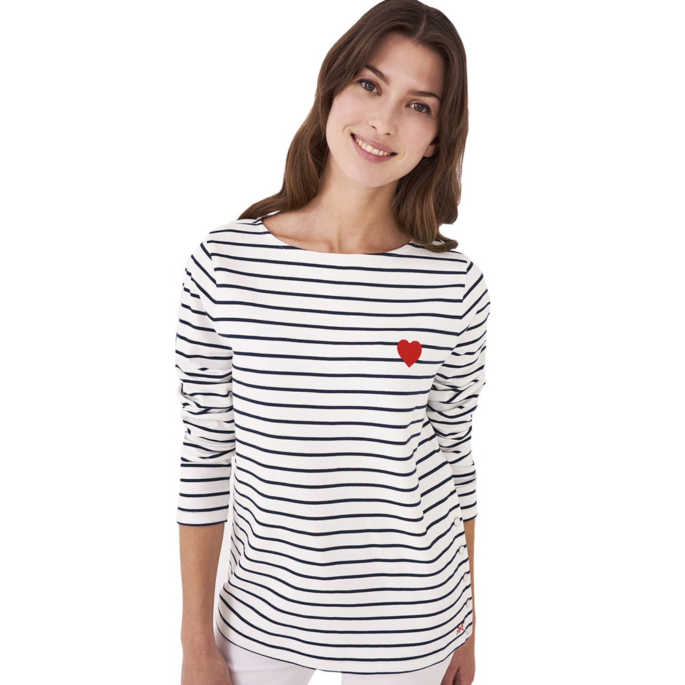 Crew Clothing Womens Ultimate Breton Button Side Top 10- Bust 35.5