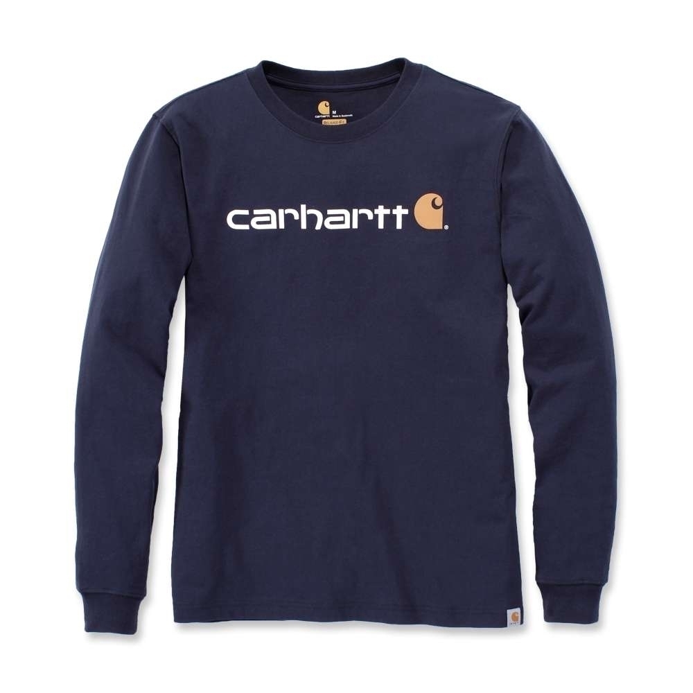 Carhartt Mens Core Logo Long Sleeve Cotton Crewneck T Shirt Xs - Chest 30-32 (76-81cm)