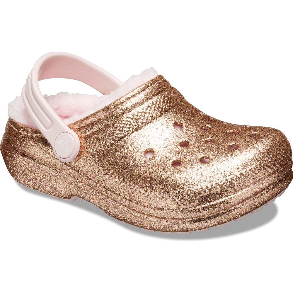 Crocs Girls Kids Classic Glitter Cosy Lined Clogs Uk Size 1 (eu 32-33)