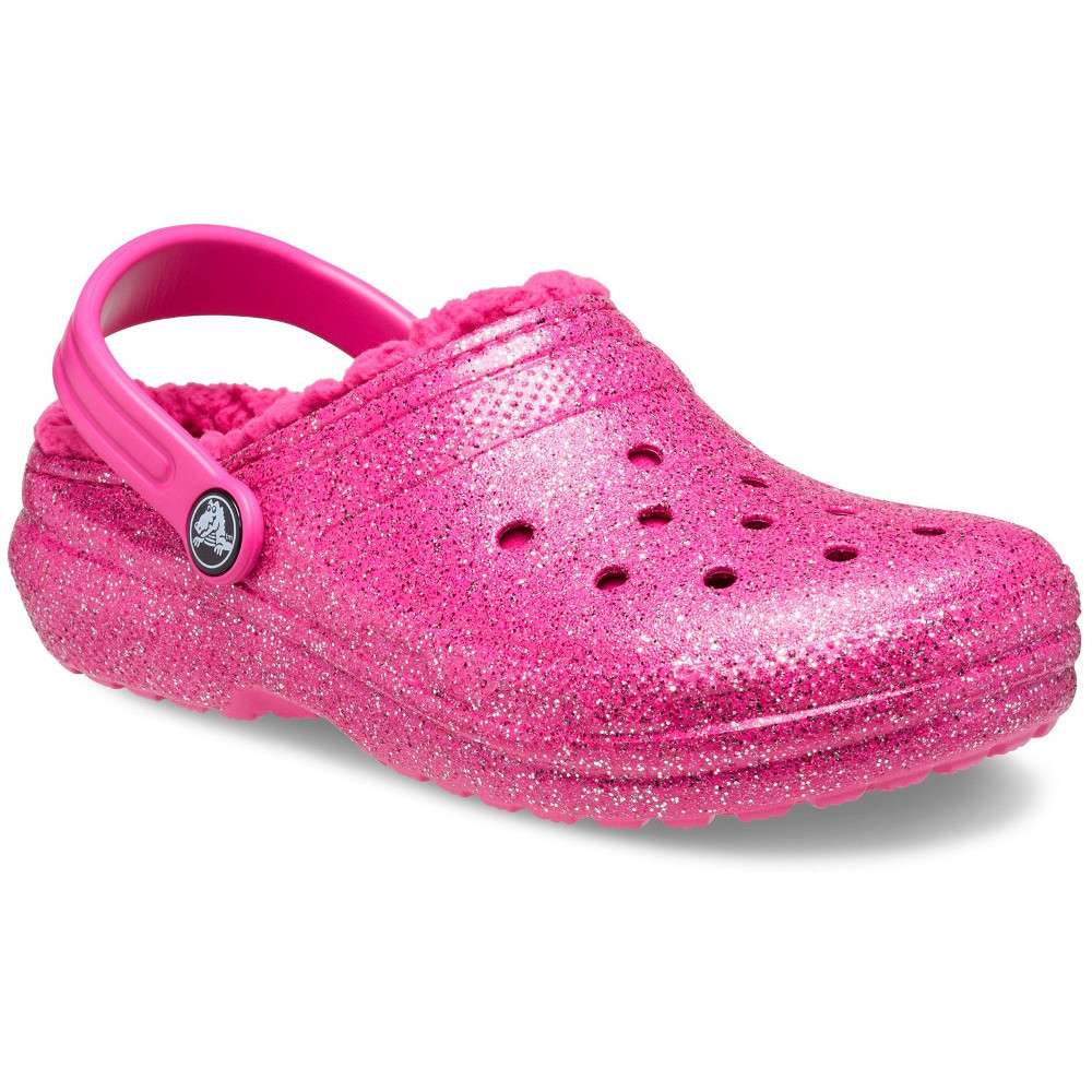 Crocs Girls Toddlers Classic Glitter Cosy Lined Clogs Uk Size 4 (eu 21)